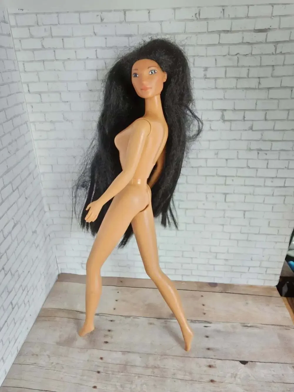 1990s Mattel Disney Pocahontas Nude Fashion Doll Vintage Long Black Hair HTF